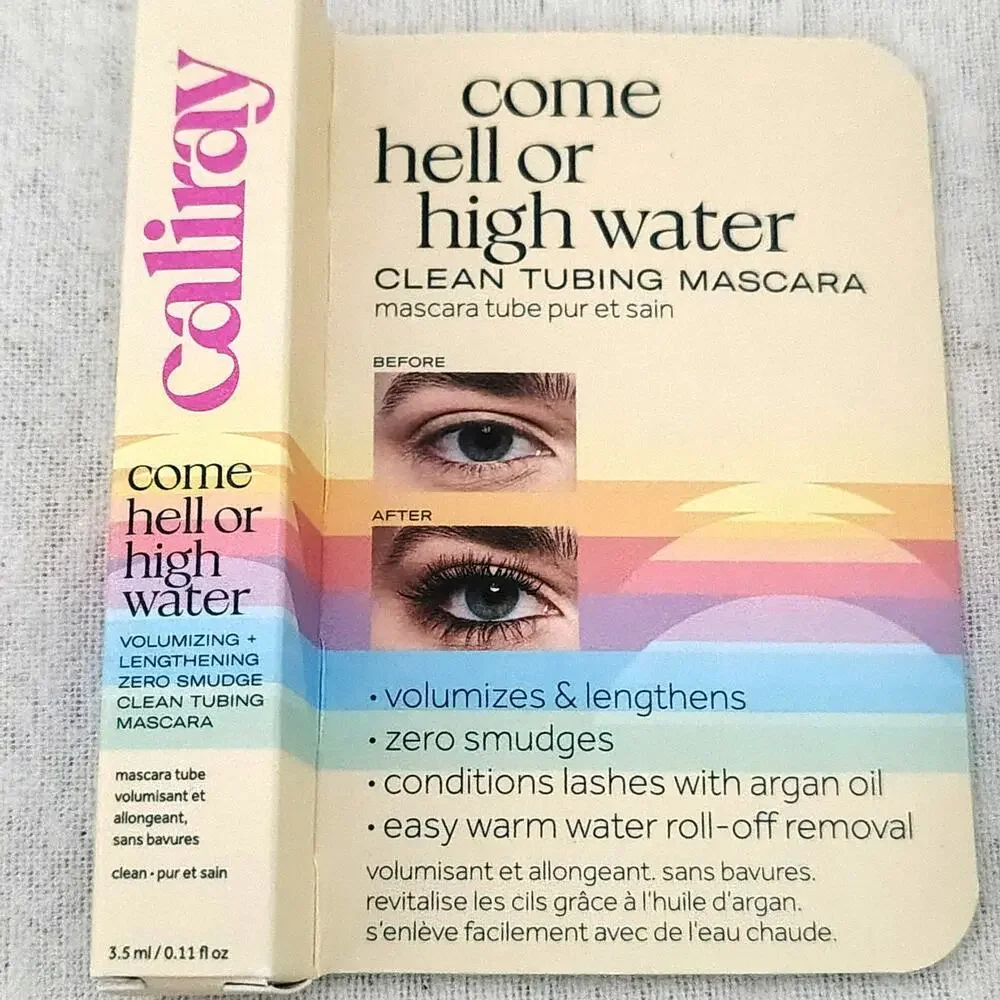 Caliray Come Hell or High Water Clean Tubing Mascara 0.11 oz Travel Lot of 2